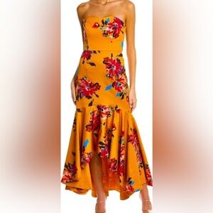 Hutch Strapless Floral Gown